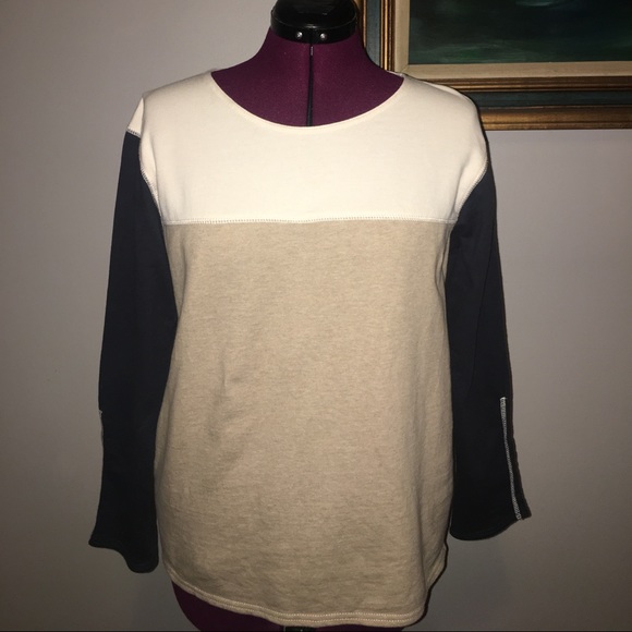J. Crew Zip Back Color Block Sweater - Picture 3 of 6